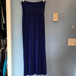 Foldover blue maxi skirt, size M